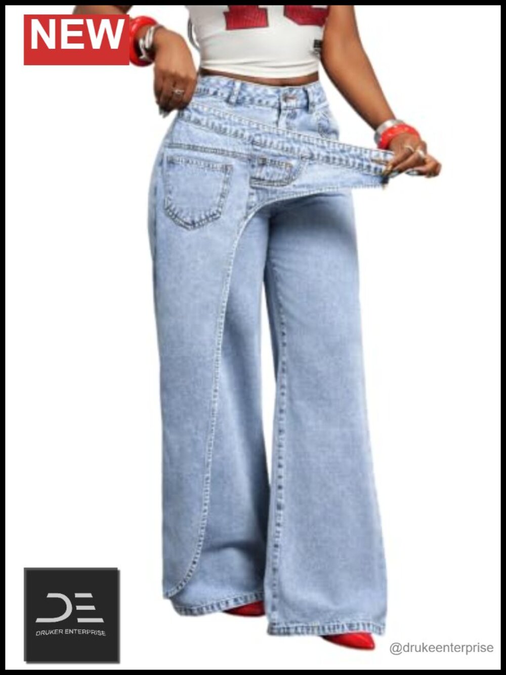 Y2K Baggy Cargo Jeans Wide Leg Wrap Denim Pants Streetwear Women